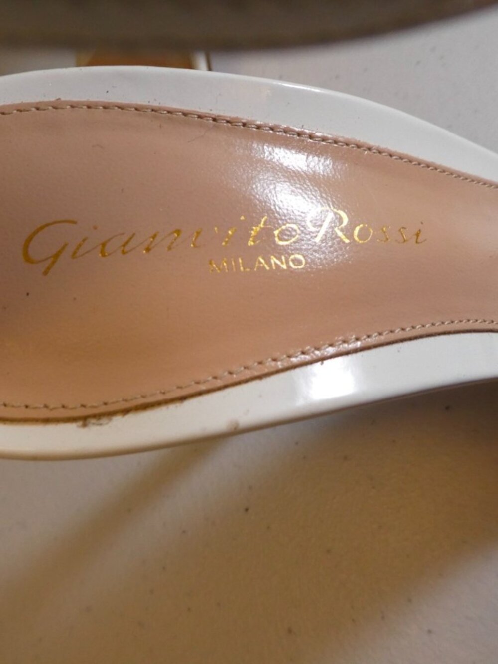 $950 GIANVITO ROSSI WHITE Nude Ankle Strap Shoes Heels Sandals - Picture 5 of 8